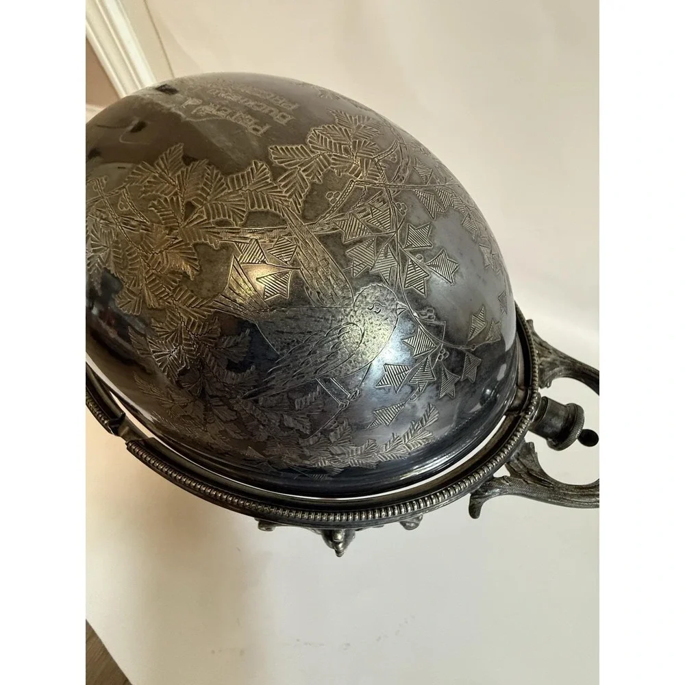 ANTIQUE WALKER & HALL SHEFFIELD SILVER PLATE TOP WARMER SERVER ENGLAND